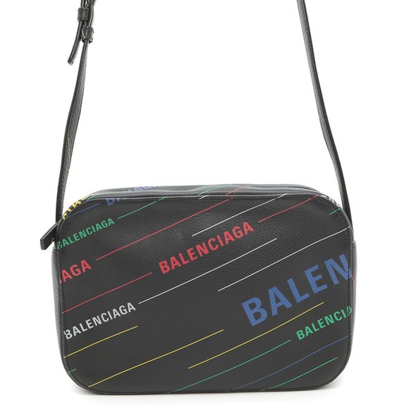 Balenciaga Shoulder Bag Camera Leather 552370 BALENCIAGA Black - Picture 1 of 10
